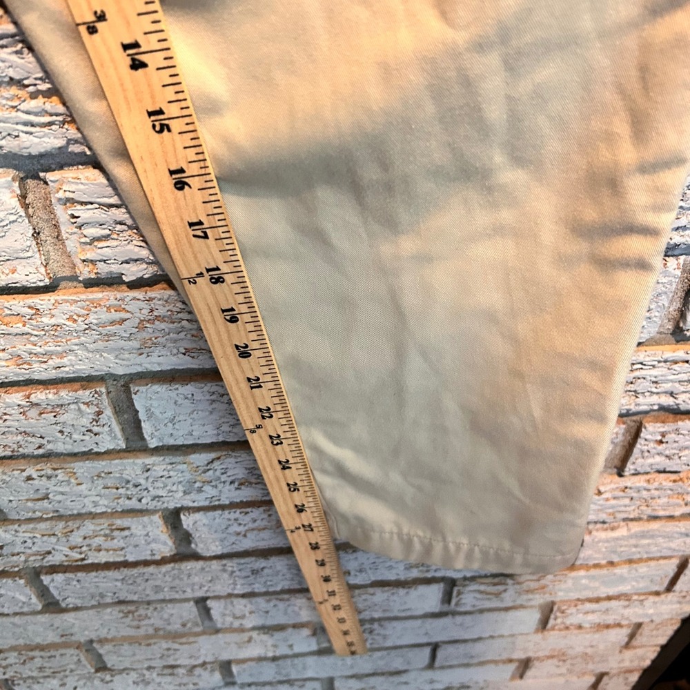LL Bean Flannel Lined Chino Pants Khaki Tan Floral Print High Rise Tapered 8 Reg - Picture 4 of 7
